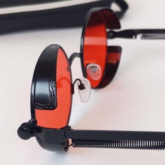 Red Tinted Steampunk Sunglasses - Picture 5 of 7
